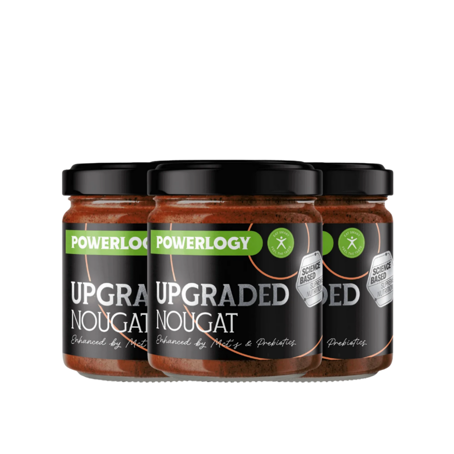 Powerlogy Upgraded Nougat Cream - Sugar-free, nutrient-rich & delicious | 3-Pack 3x11.64 oz / 3x330 g