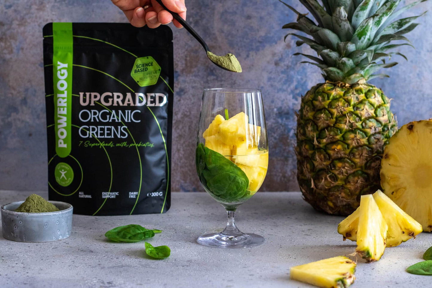 Powerlogy Upgraded Organic Greens 3-Pack - 100% Natural Superfood Blend | 3x10.6oz / 3x300g