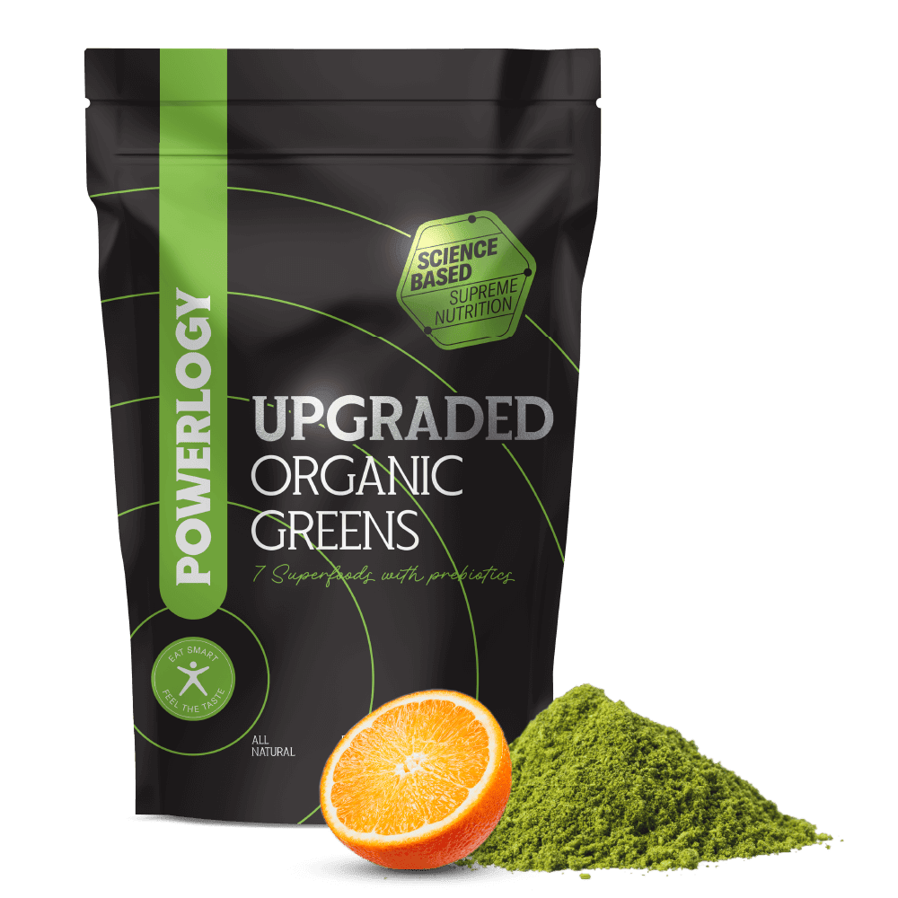 Powerlogy Upgraded Organic Greens 3-Pack - 100% Natural Superfood Blend | 3x10.6oz / 3x300g