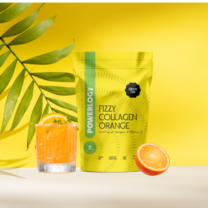 Powerlogy Fizzy Collagen Orange – European Grass-Fed Collagen + Vitamin C | 10.6oz / 300g
