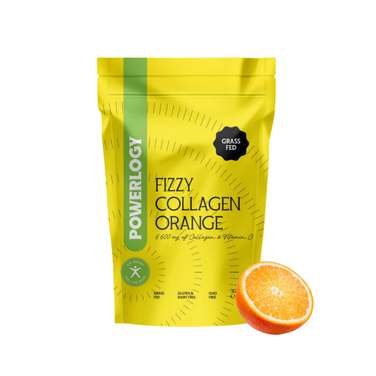 Powerlogy Fizzy Collagen Orange – European Grass-Fed Collagen + Vitamin C | 10.6oz / 300g