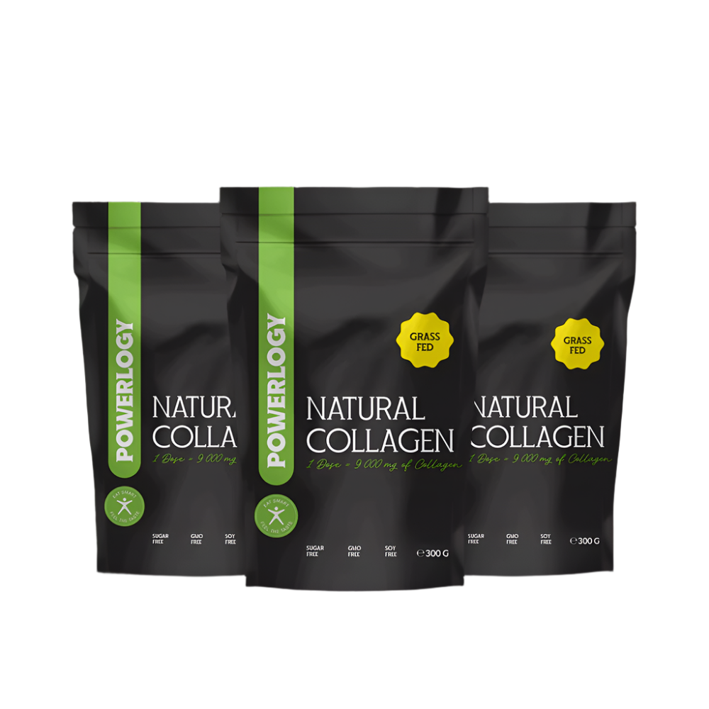 Powerlogy Natural Collagen 3-Pack – Pure, Grass-Fed & Hydrolyzed | 3x10.6oz / 3x300g