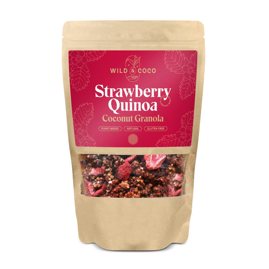 Strawberry Quinoa Coconut Granola – Gluten-Free, Vegan & Nutritious | 7.8oz / 220g