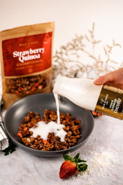 Strawberry Quinoa Coconut Granola – Gluten-Free, Vegan & Nutritious | 7.8oz / 220g