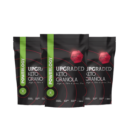 Powerlogy Upgraded Keto Granola 3-Pack – 100% Natural, Grain-Free & Sugar-Free | 3x12.35oz / 3x350g