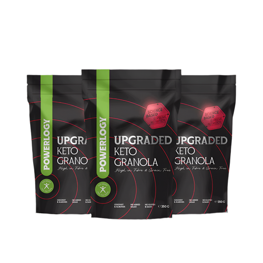 Powerlogy Upgraded Keto Granola 3-Pack – 100% Natural, Grain-Free & Sugar-Free | 3x12.35oz / 3x350g