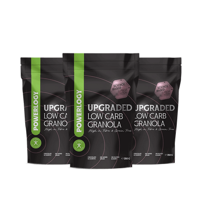 Powerlogy Upgraded Low Carb Granola 3-Pack – 100% Natural, Sugar-Free & Gluten-Free | 3x12.35oz / 3x350g