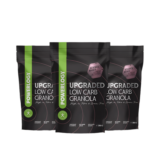 Powerlogy Upgraded Low Carb Granola 3-Pack – 100% Natural, Sugar-Free & Gluten-Free | 3x12.35oz / 3x350g